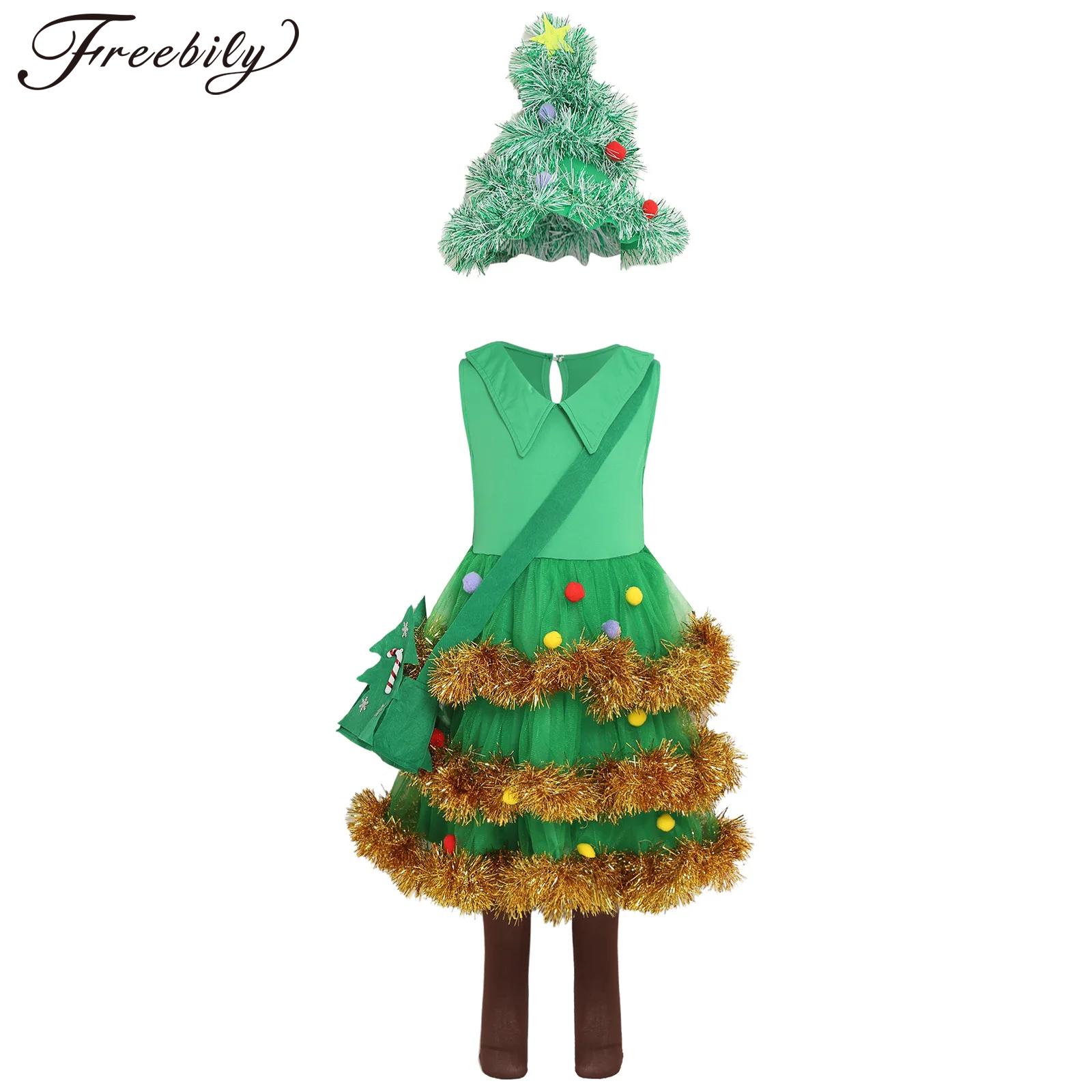 Elf Costume Christmas - Girls Christmas Tree Cosplay Costume Shiny