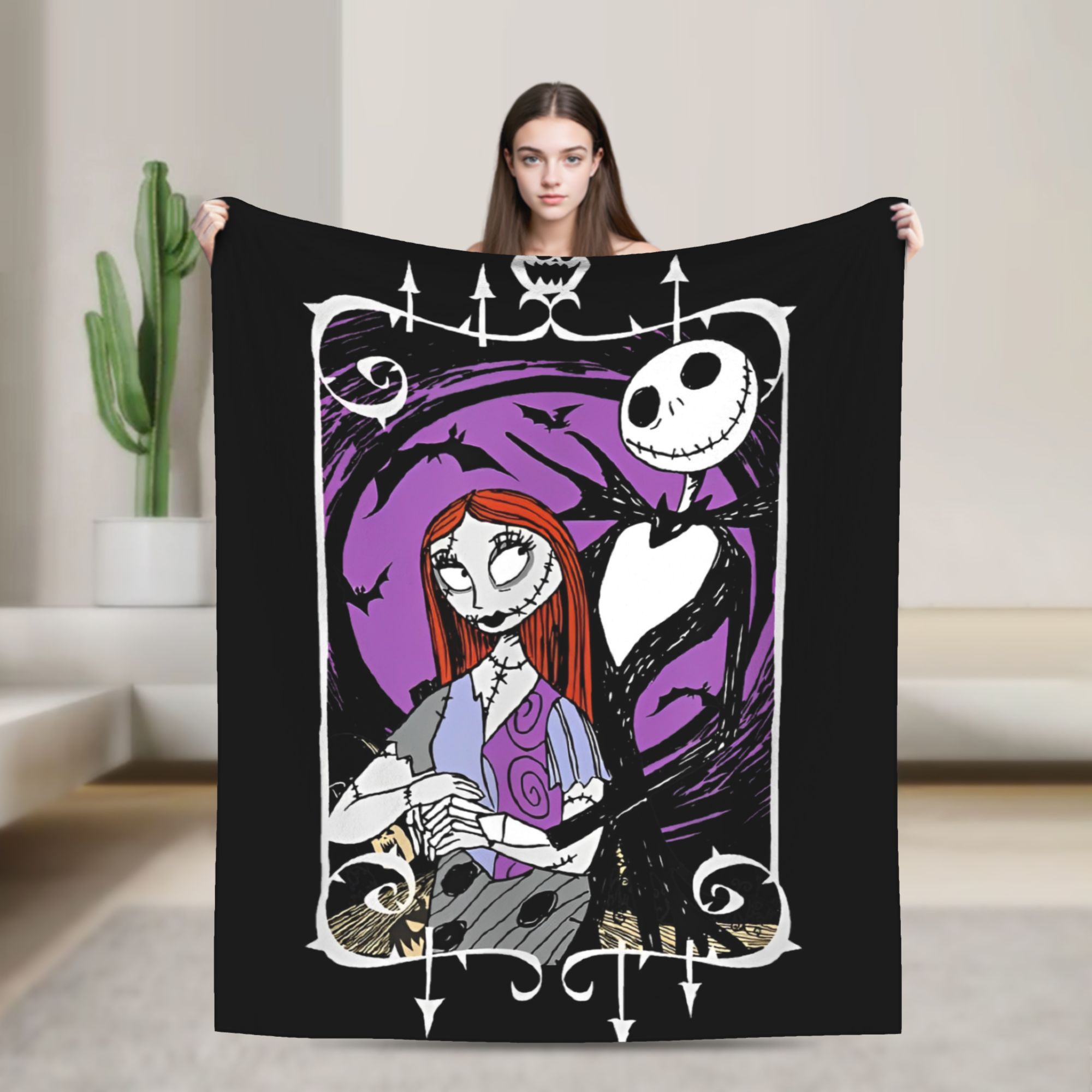 Christmas Throw Blanket - Nightmared Before Christmas Jack And Sally