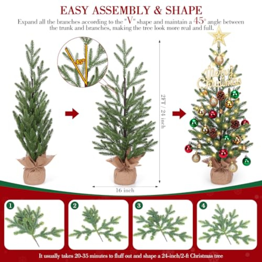 2FT Mini Christmas Tree, Table - огляд і ціна Christmas Tree Artificial
