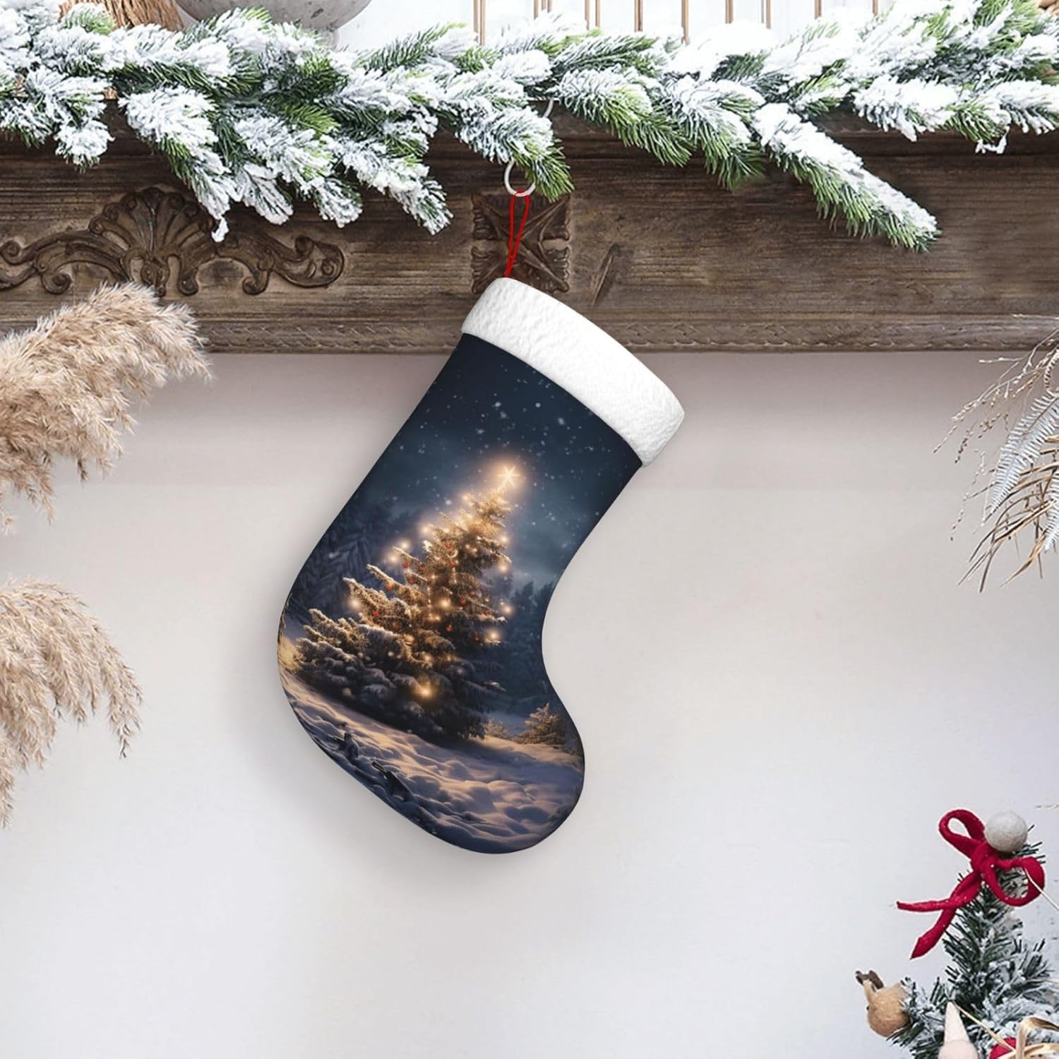 Christmas Tree Snow gift Stock - огляд і ціна Christmas Stocking Hanging
