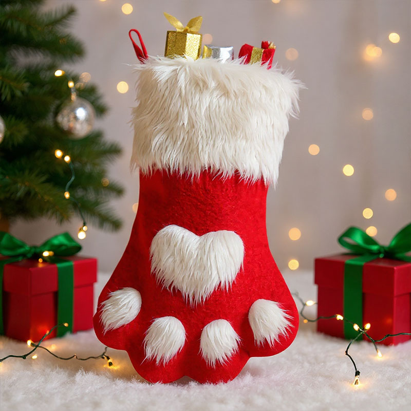 1-10PCS Christmas Pet Paw Stoc - огляд і ціна Christmas Stocking Hanging